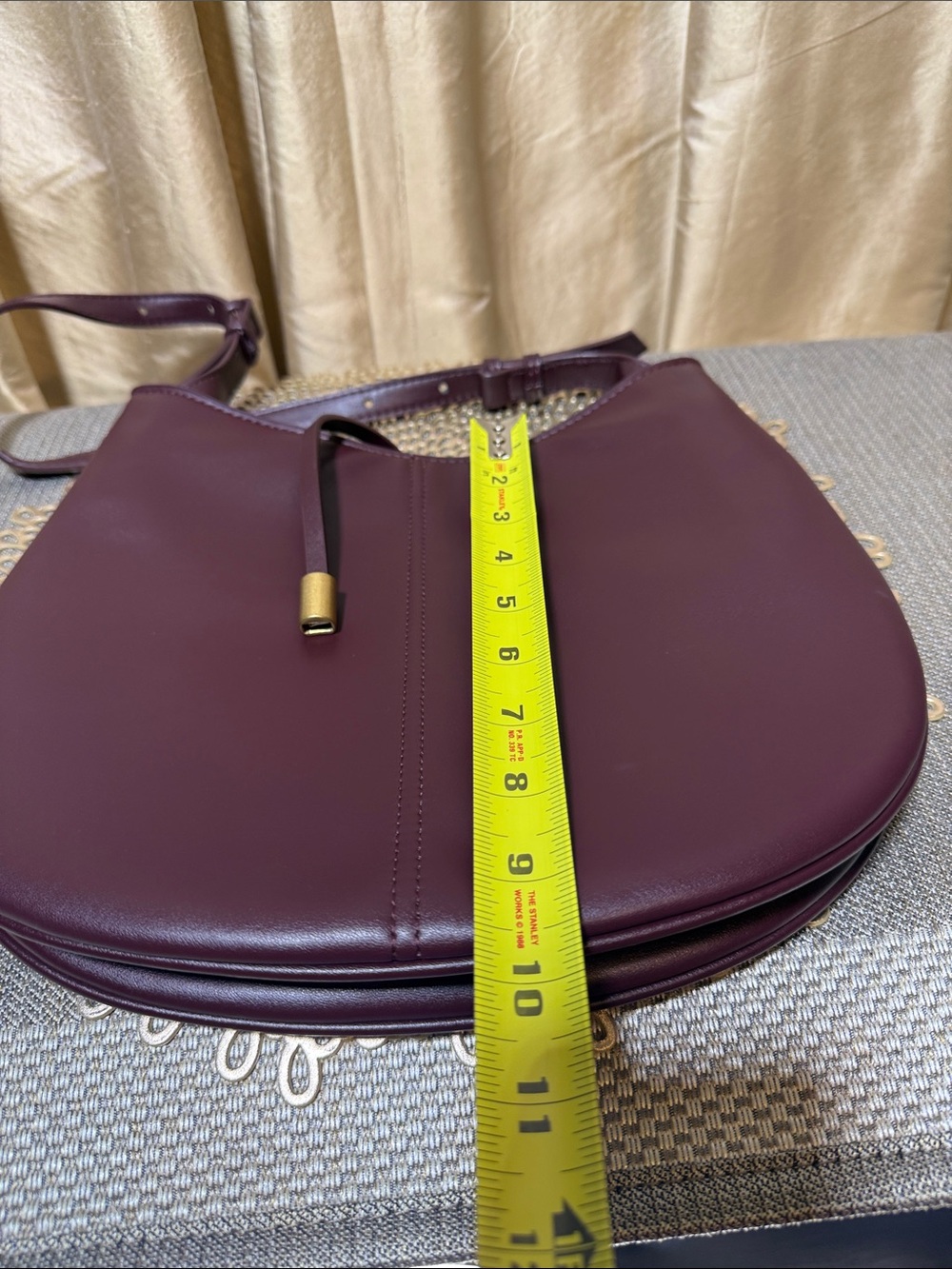 Zara Hobo Shoulder Bag - Burgundy - Picture 7 of 9